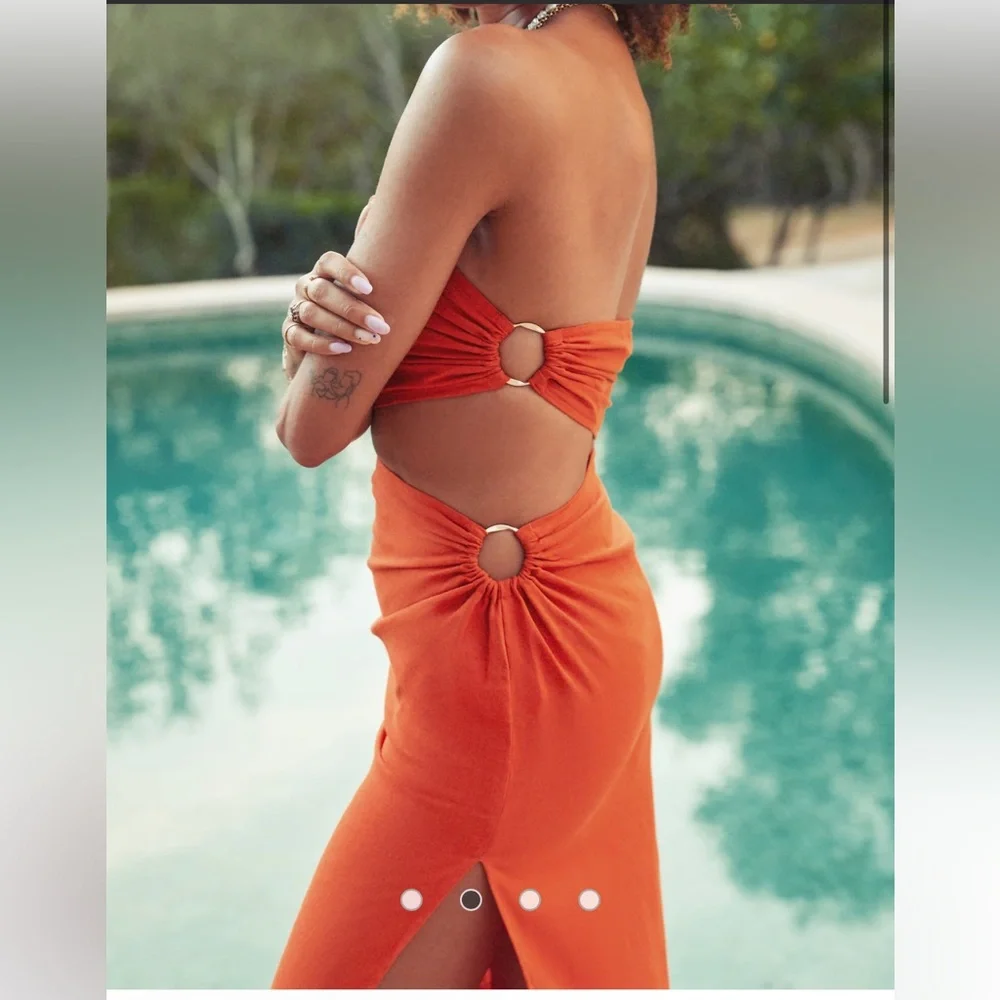 4th & Reckless X Amoka Hamelijnck Sunset Asymmetrical Cut Out Bandeau Dress